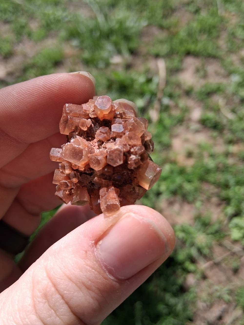 Moroccan Aragonite Sputnik Cluster Specimen Crystal Spike Ball 31.1mm